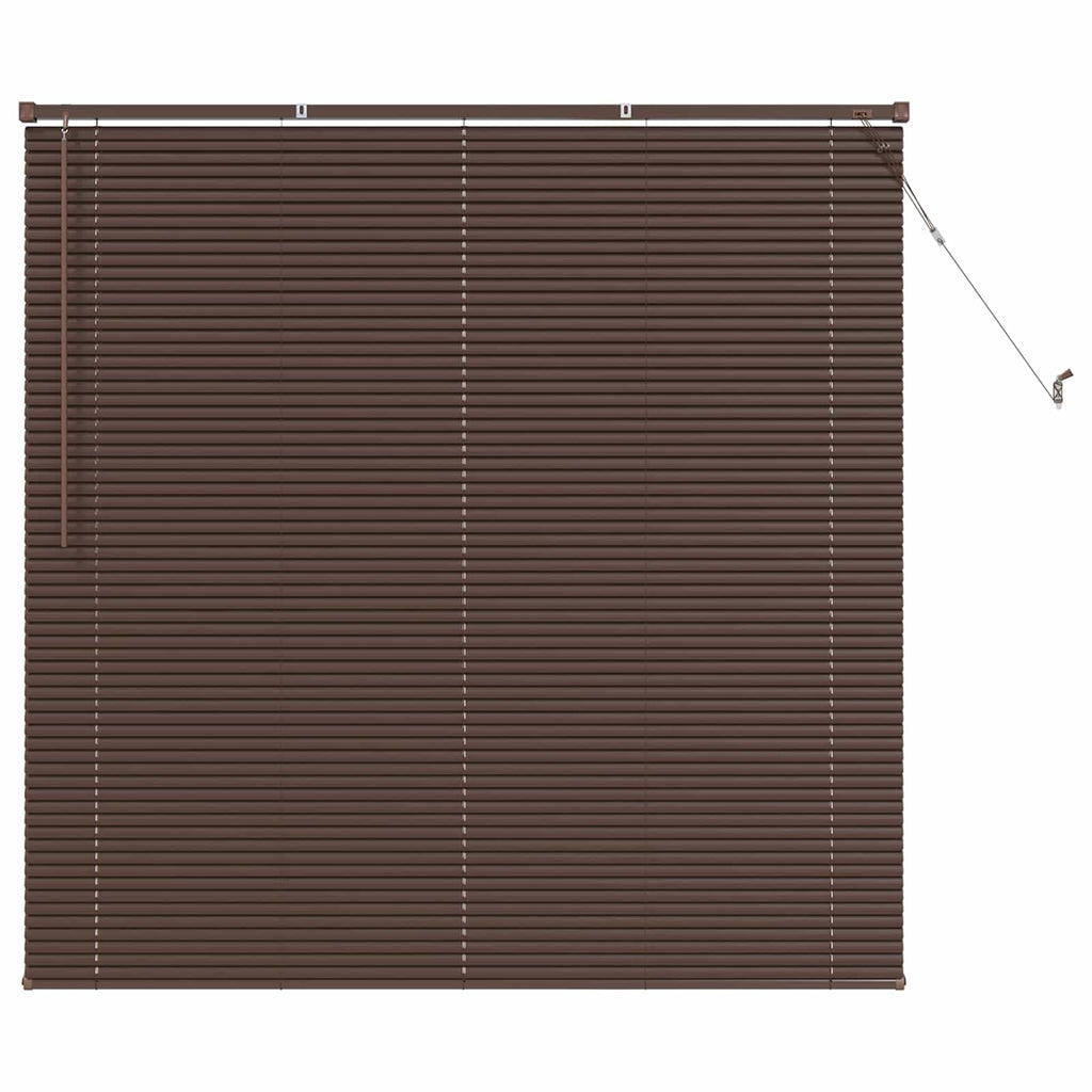 Vidaxl jaloezie donkerbruin met houtpatroon 160 x 150 cm pvc