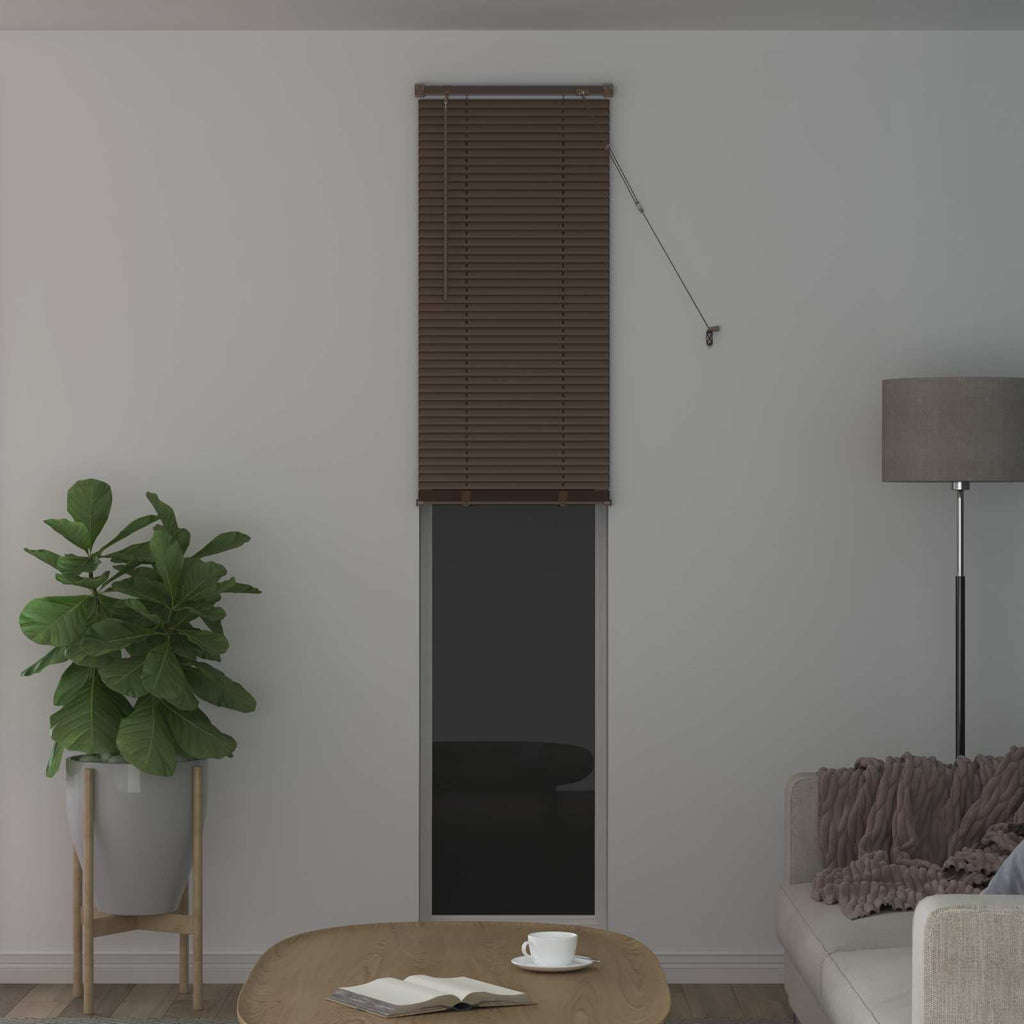 Vidaxl venetiaanse blind donkerbruin met patroon 213 x 40 cm pvc