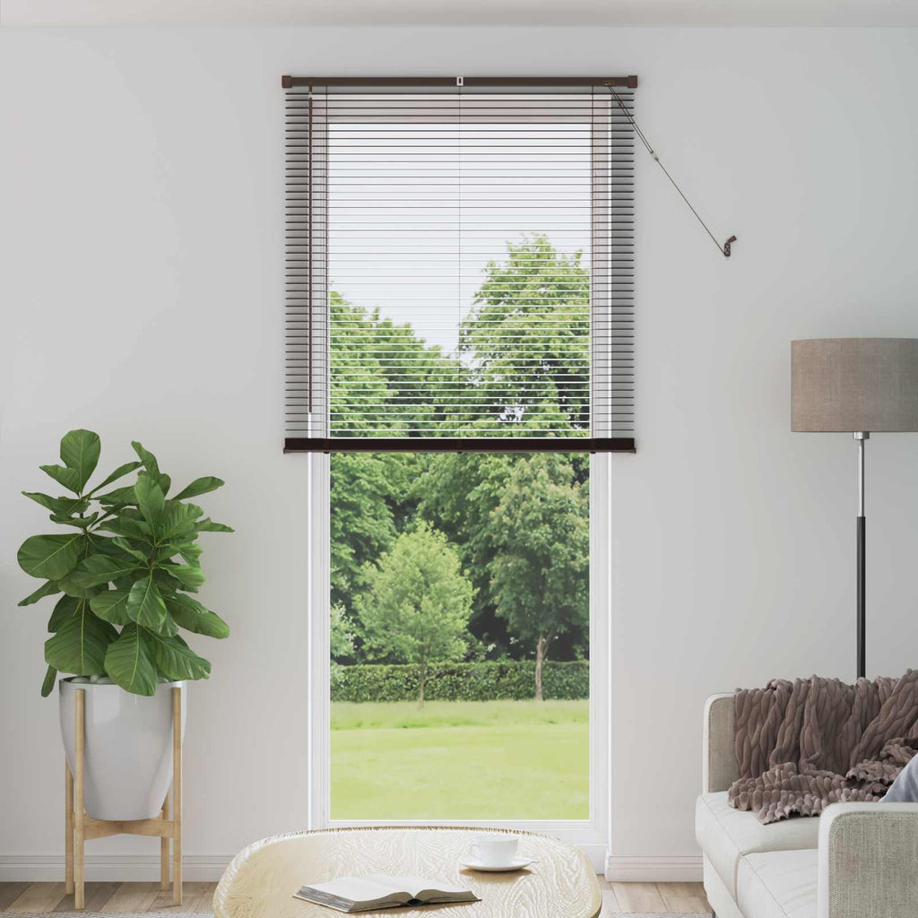 Vidaxl venetiaanse blind donkerbruin met patroon 213 x 70 cm pvc