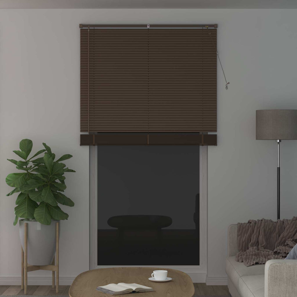 Vidaxl venetiaanse jaloezie donkerbruin met patroon 213 x 120 cm 25 mm