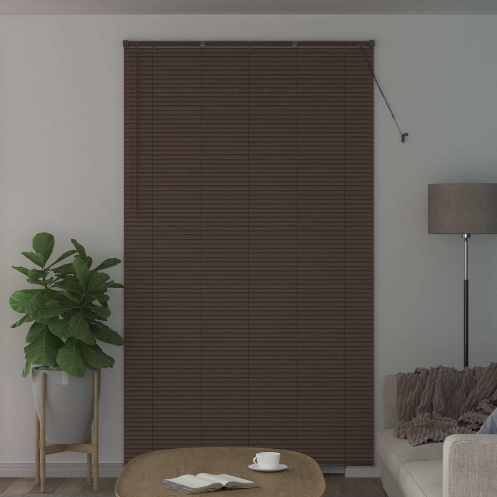 Vidaxl venetiaanse jaloezie donkerbruin met patroon 213 x 140 cm 25 mm