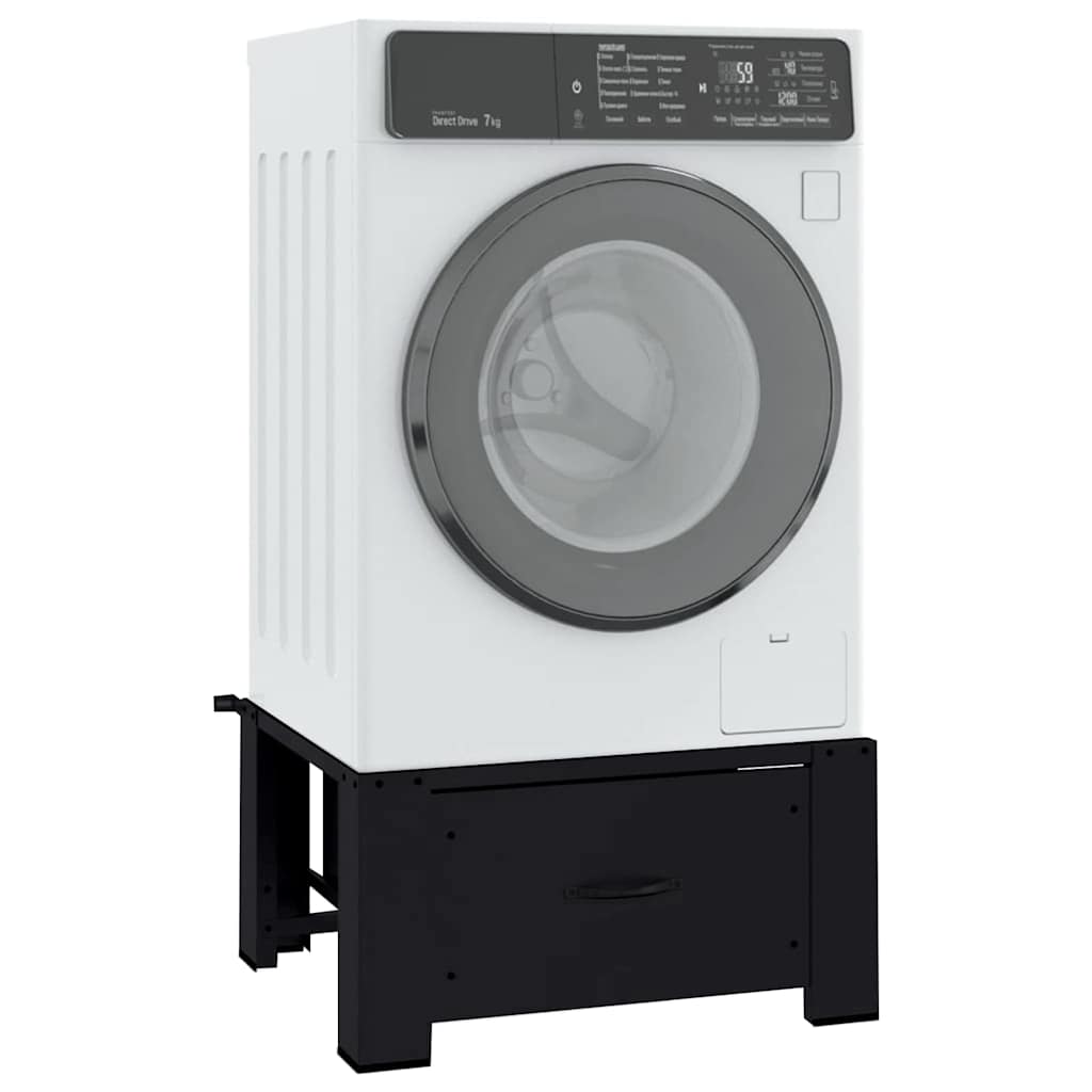 Vidaxl wasmachine pedestal zwart 64 x 55 x 32,5 cm staal
