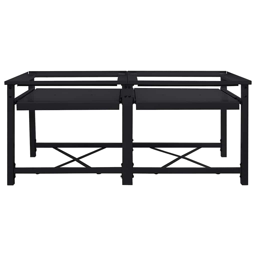 Vidaxl wasmachine pedestal 2 pcs zwart 120 x 56 x 52 cm staal