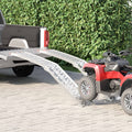 Vidaxl motorcycle ramp 680 kg 2 pcs zilver 222 x 28 x 5 cm aluminium