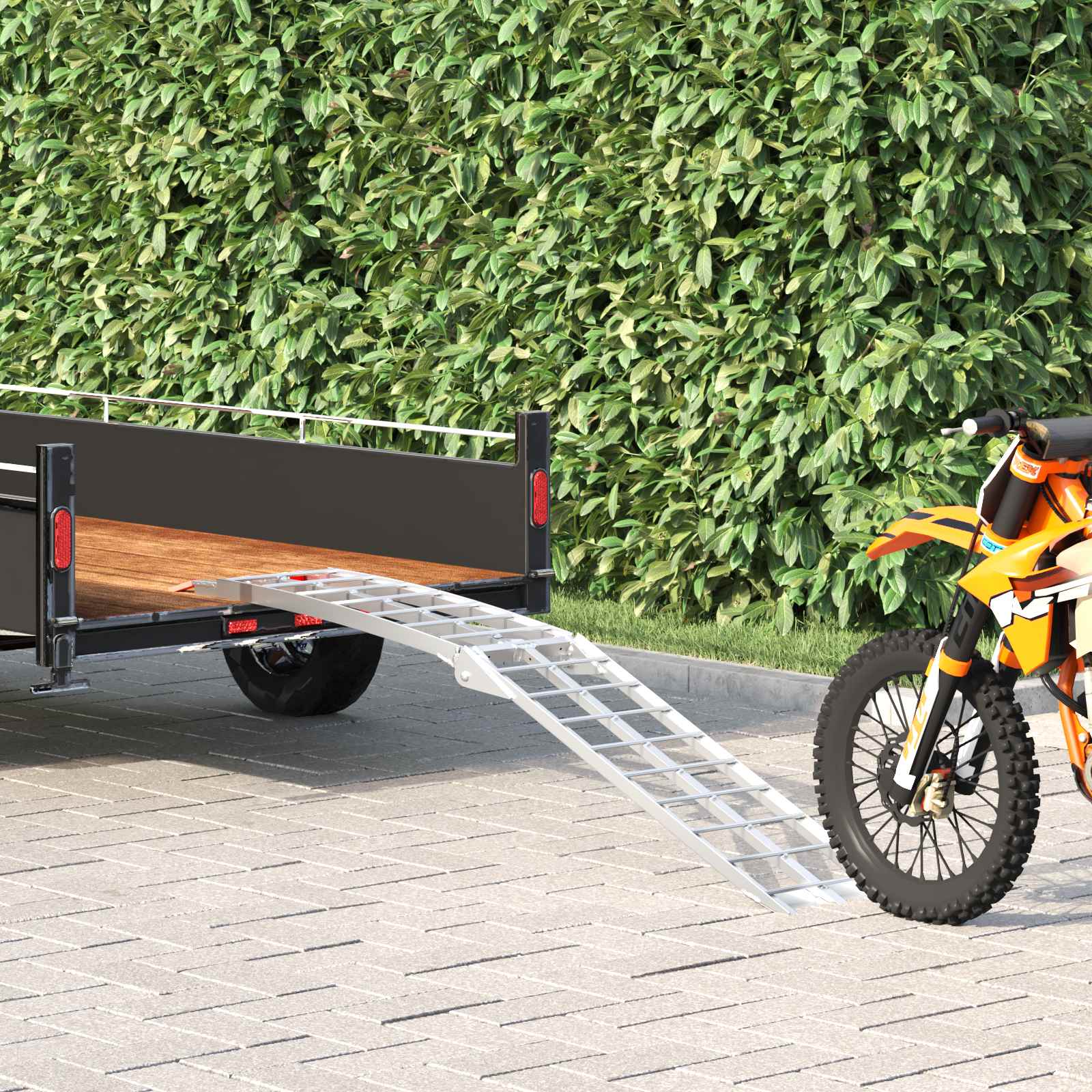 Vidaxl motorfietshelling zilver 180 x 28 x 5 cm aluminium