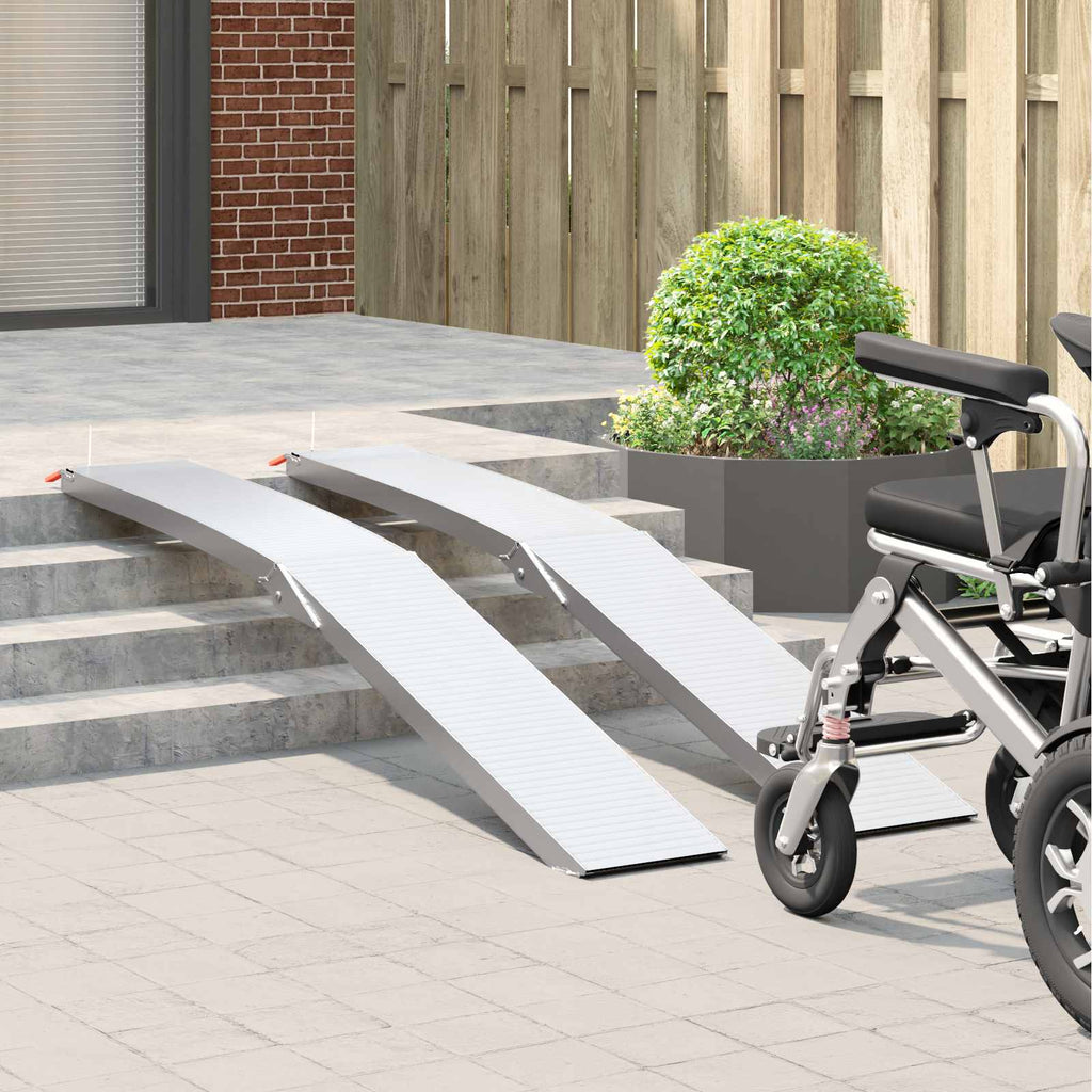 Vidaxl motorcycle ramp 680 kg 2 pcs zilver 205 x 28 x 5 cm aluminium