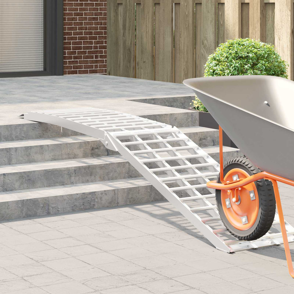 Vidaxl motorcycle ramp 680 kg zilver 230 x 44 x 5 cm aluminium