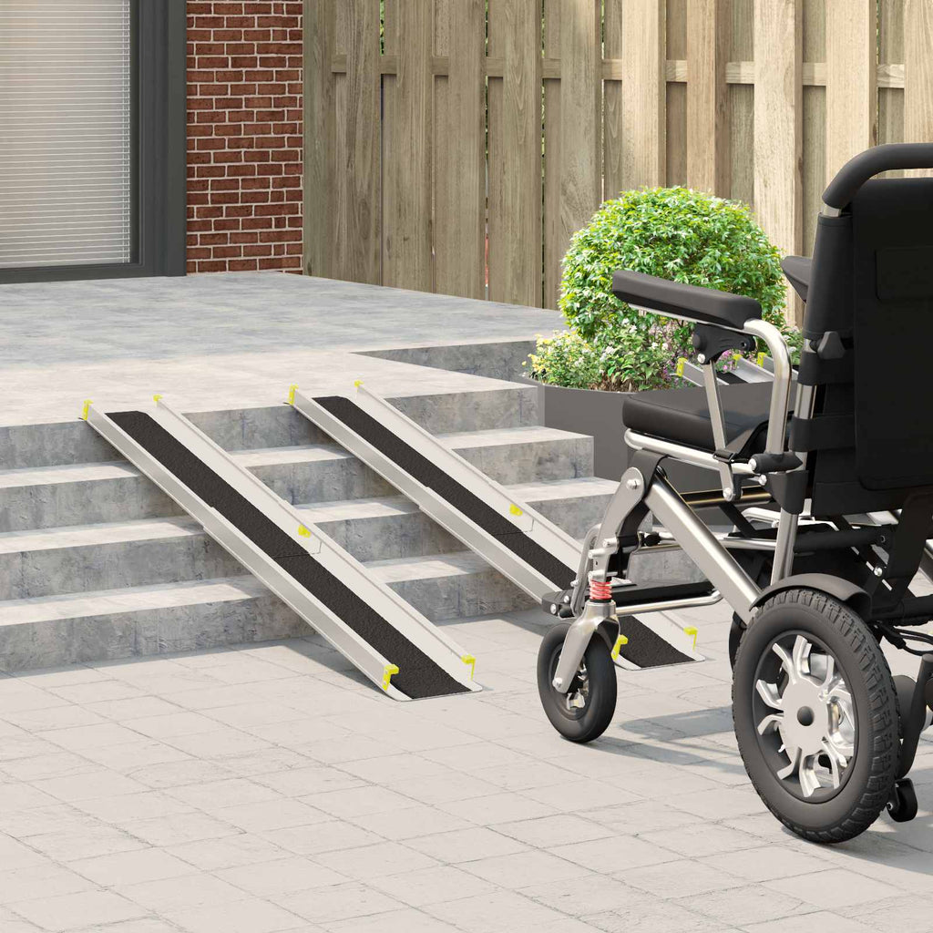 Vidaxl oprit voor rolstoelen 270 kg 2 st zwart 270 kg per zitplaats