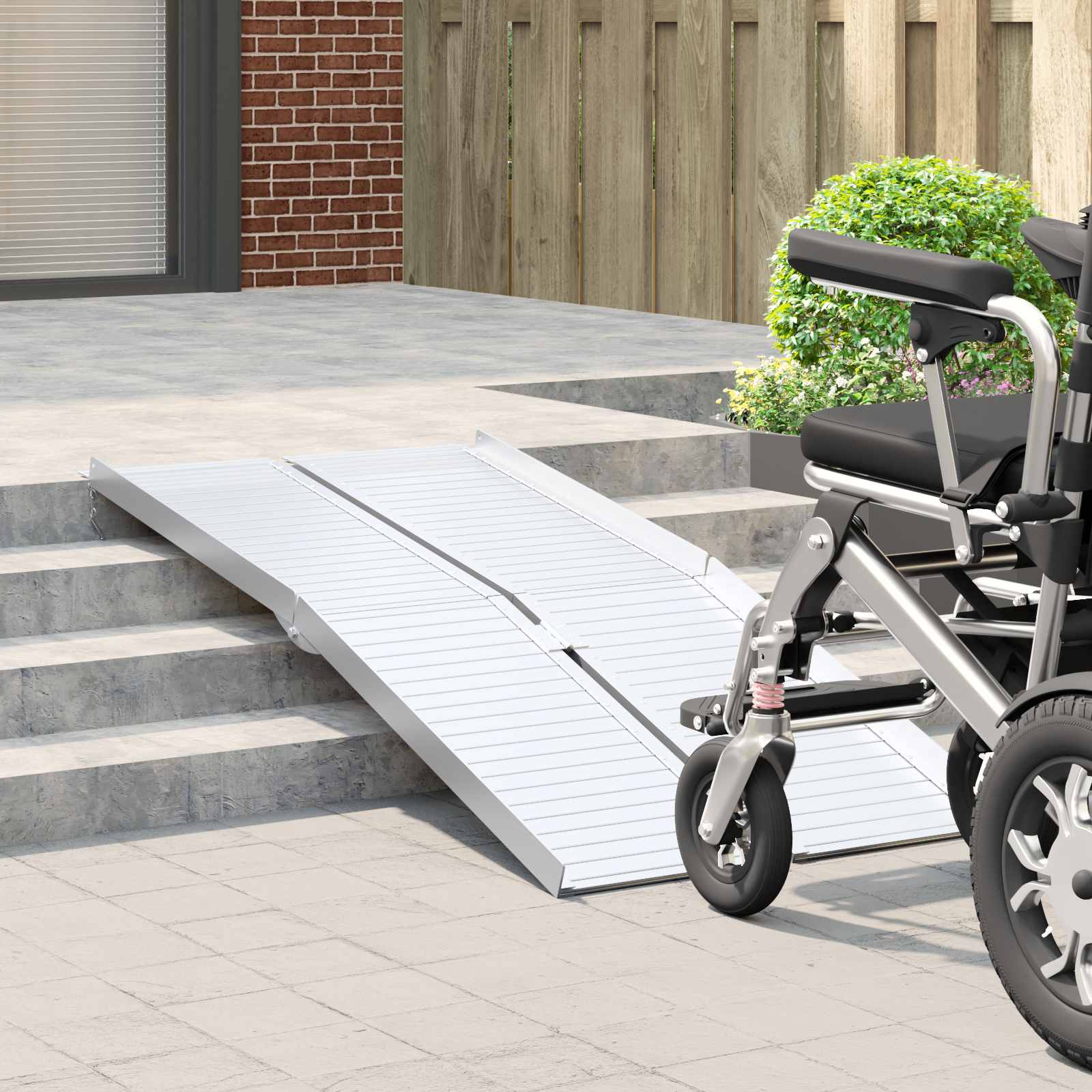 Vidaxl rolstoelhelling 270 kg zilver 92 x 73 x 5 cm aluminium
