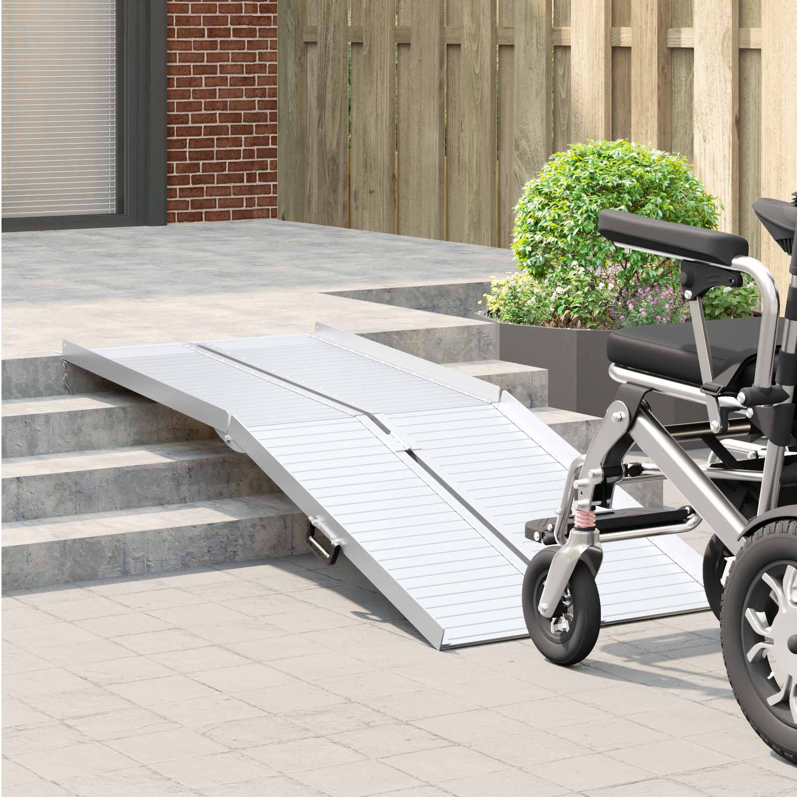 Vidaxl rolstoelhelling 270 kg zilver 92 x 73 x 5 cm aluminium
