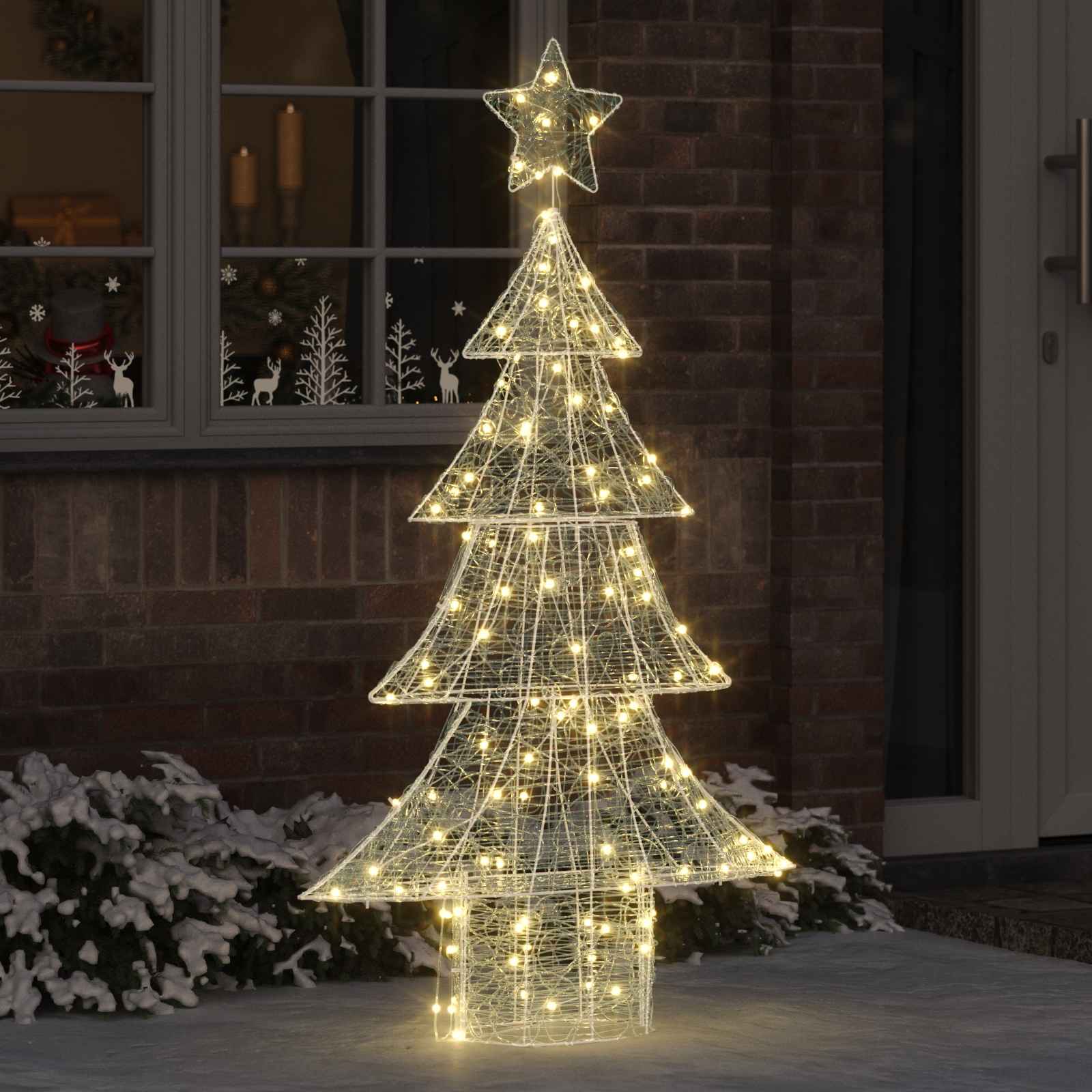 Vidaxl kerstboom met 160 led warmwit 150 cm acryl