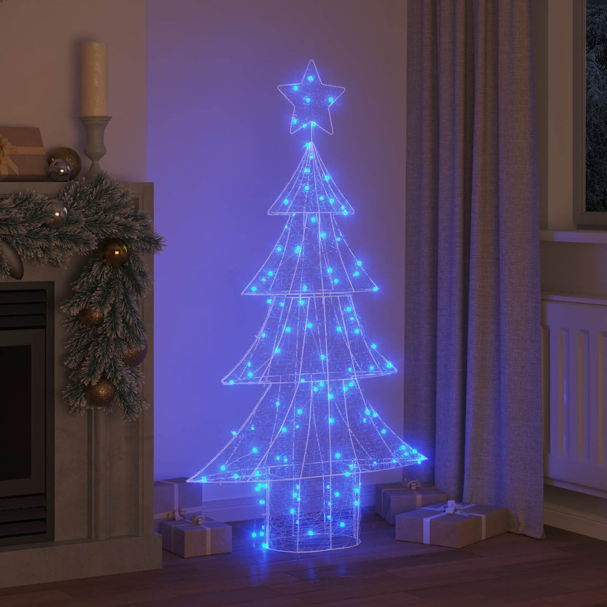 Vidaxl kerstboom blauw 150 cm acryl 160 led's