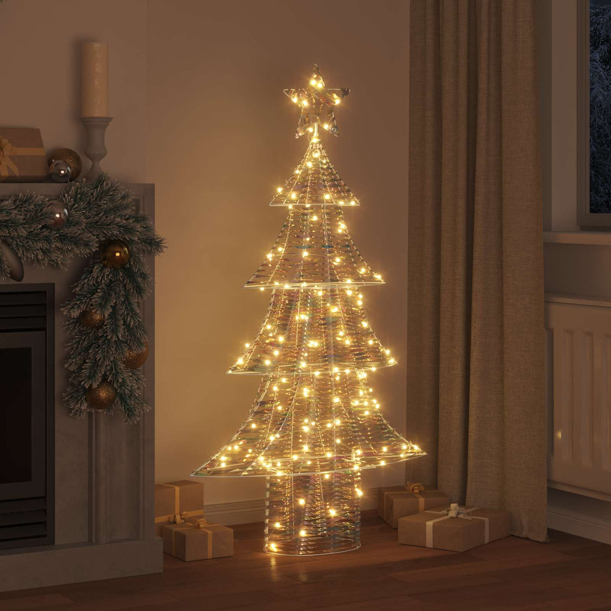 Vidaxl kerstboom 160 led's warmwit 150 cm pet