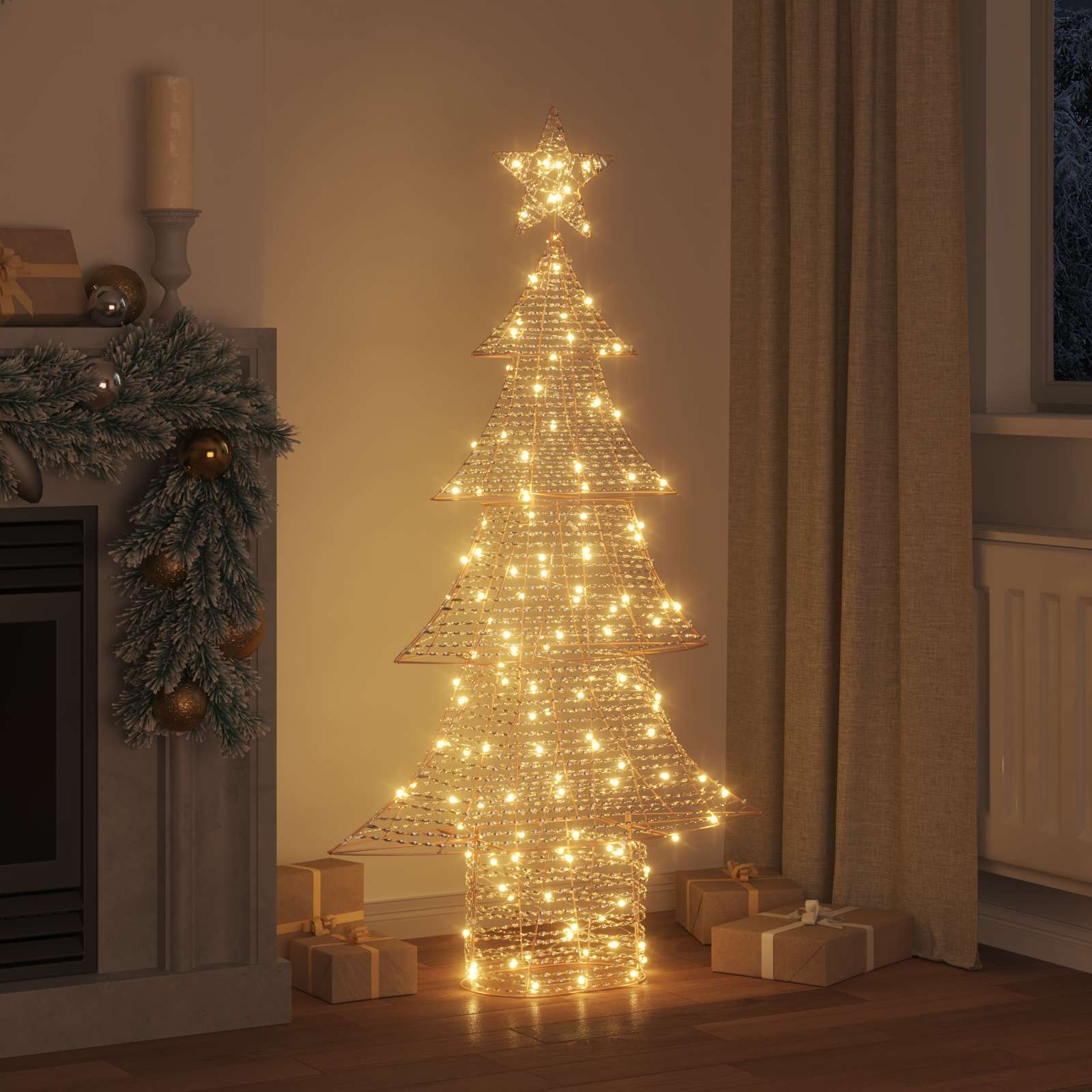 Vidaxl kerstboom met 160 led warmwit 151 cm pet