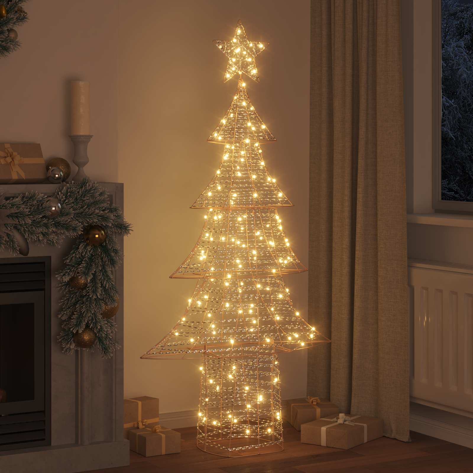 Vidaxl kerstboom met 240 led warmwit 181 cm pet