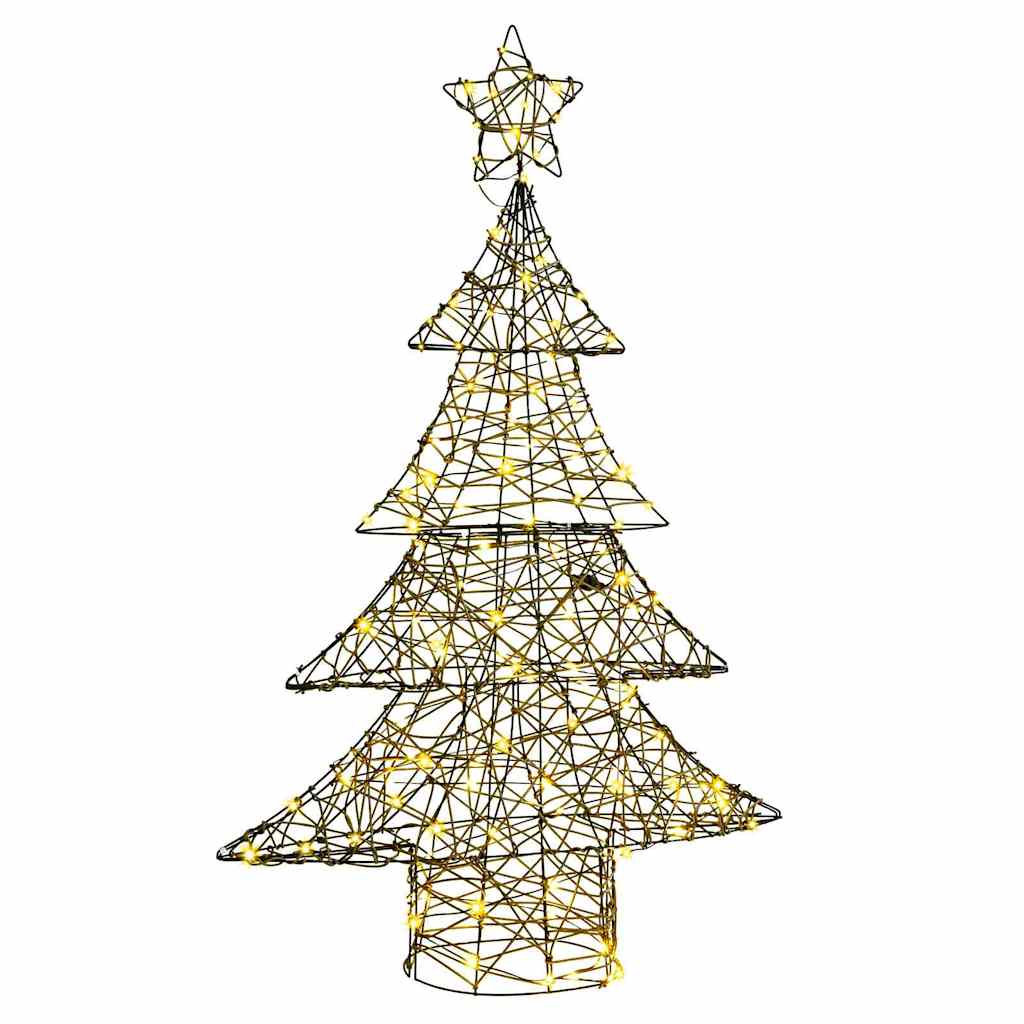 Vidaxl kerstboom met 120 led warmwit 150 cm rattan