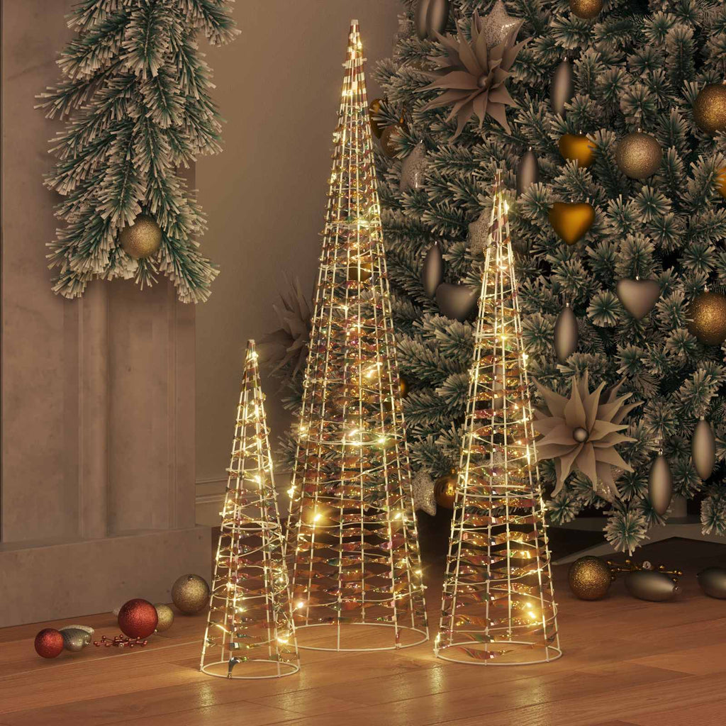 Vidaxl kerstboom met 90 led 3 pcs warmwit 20 x 20 x 80 cm pet
