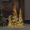Vidaxl kerstboom met 90 led 3 pcs warmwit 20 x 20 x 80 cm pet