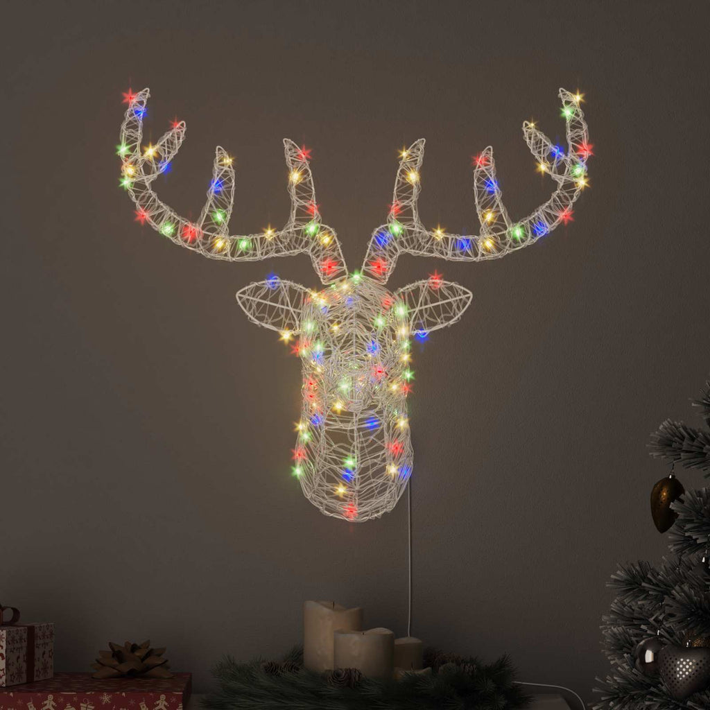 Vidaxl hertenkop met 140 led kleurrijk 68 x 36,5 x 62,5 cm acryl