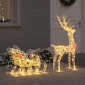 Vidaxl rendier trek slede 200 led's warmwit 70 x 26 x 129 cm pet
