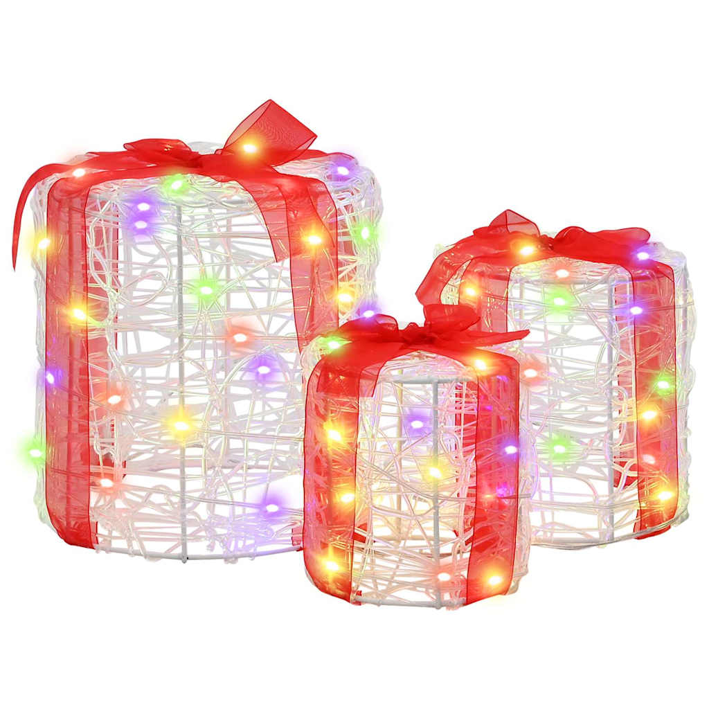 Vidaxl decoratie voor geschenkdoos 3 pcs kleurrijk 20 x 20 x 21 cm