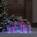 Vidaxl cadeau doos met 60 led 3 pcs blauw 20 x 20 x 20 cm acryl