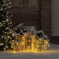 Vidaxl cadeau doos met 60 led 3 pcs warmwit 20 x 20 x 20 cm pet