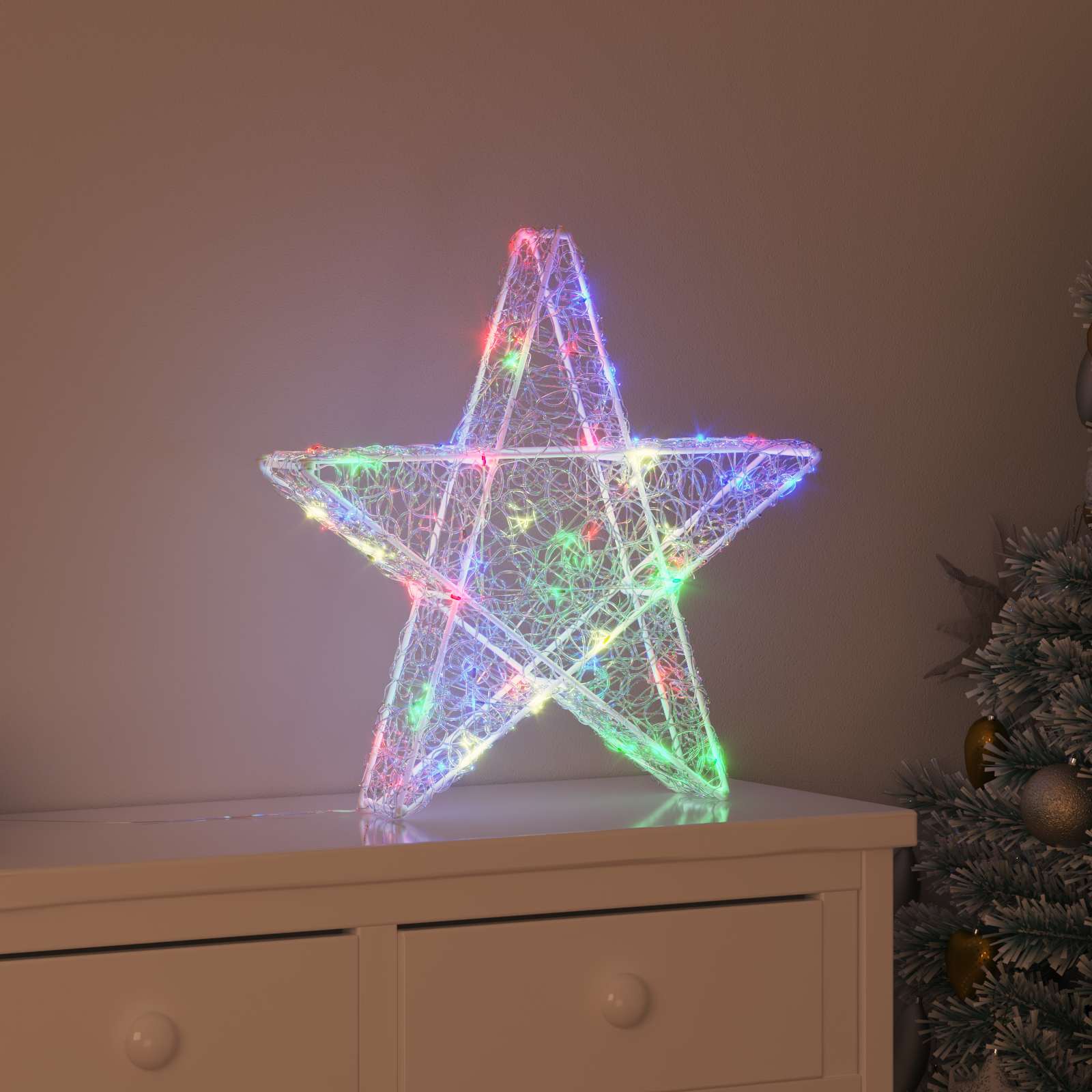Vidaxl 3d ster met 50 led multikleur 55 x 53,5 x 10 cm acryl