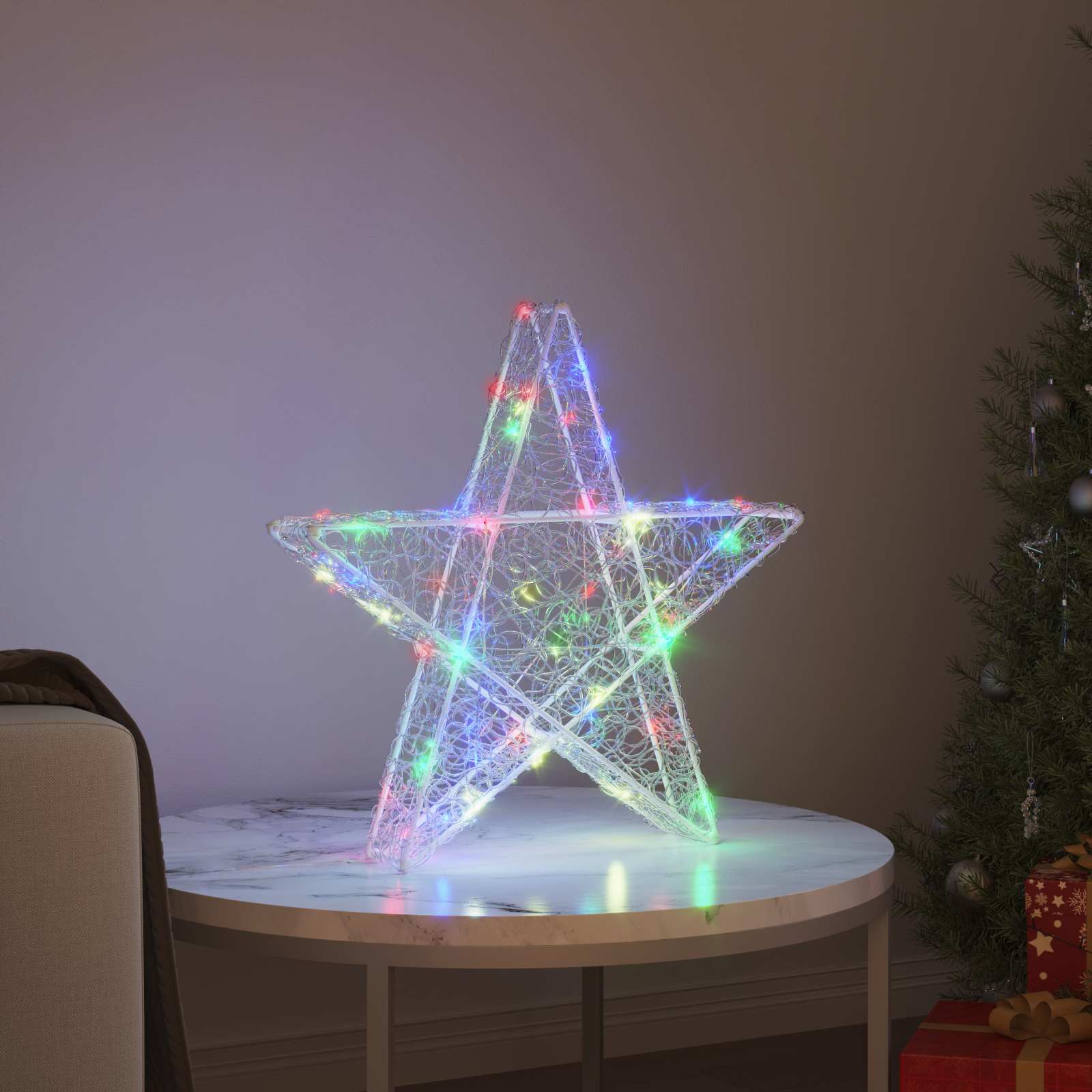 Vidaxl 3d ster met 50 led multikleur 55 x 53,5 x 10 cm acryl