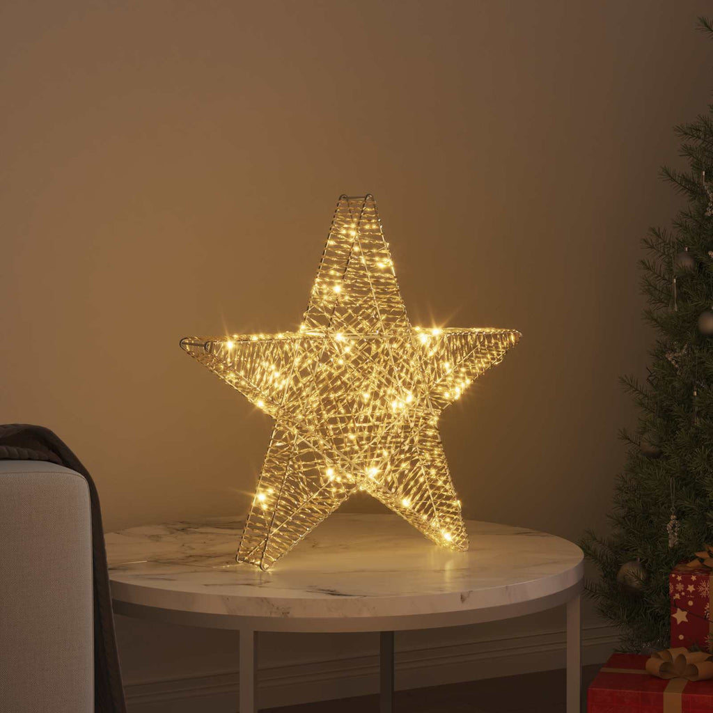 Vidaxl 3d ster met 50 led warmwit 55 x 52.5 x 9 cm pet