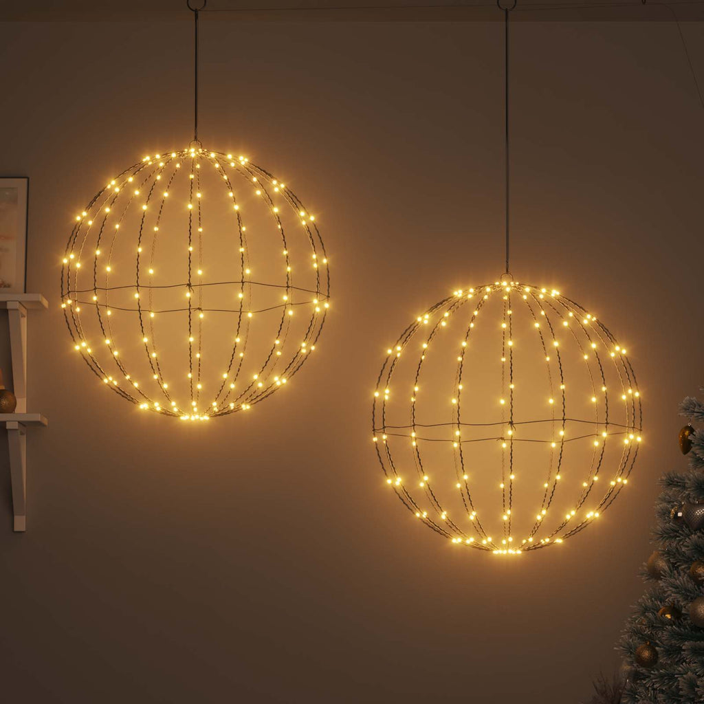 Vidaxl kerst finial licht 2 st 384 led's warmwit 60 x 60 x 62 cm