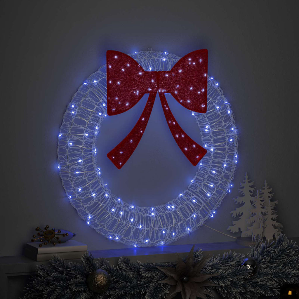 Vidaxl krans met 60 led blauw 76 x 76 x 8,5 cm acryl