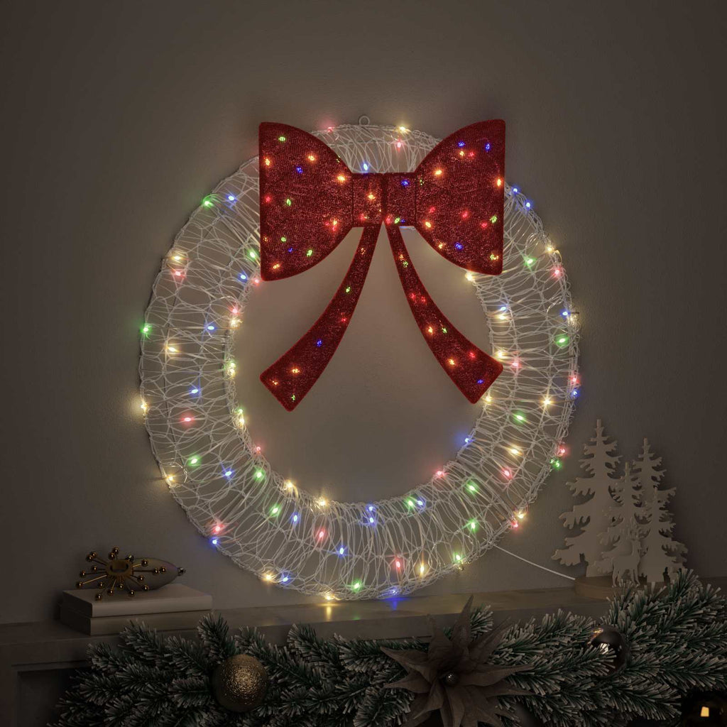 Vidaxl krans met 60 led multikleur 76 x 76 x 8,5 cm acryl