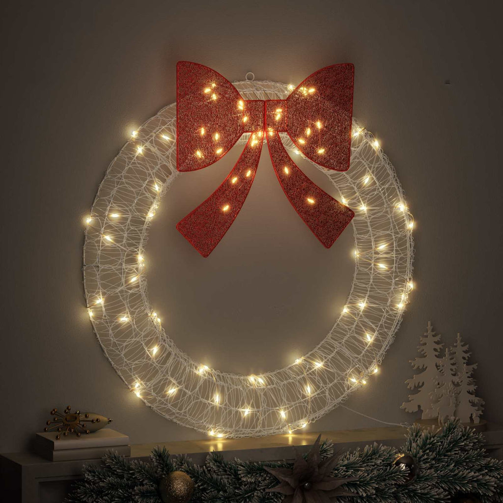 Vidaxl krans met 80 led warmwit 92 x 92 x 9,5 cm acryl