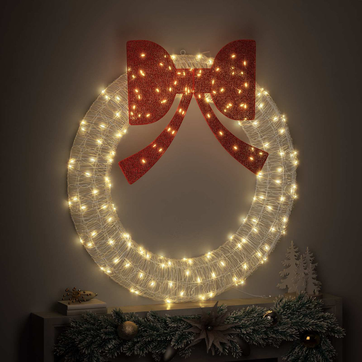 Vidaxl krans 150 led's warmwit 120 cm acryl