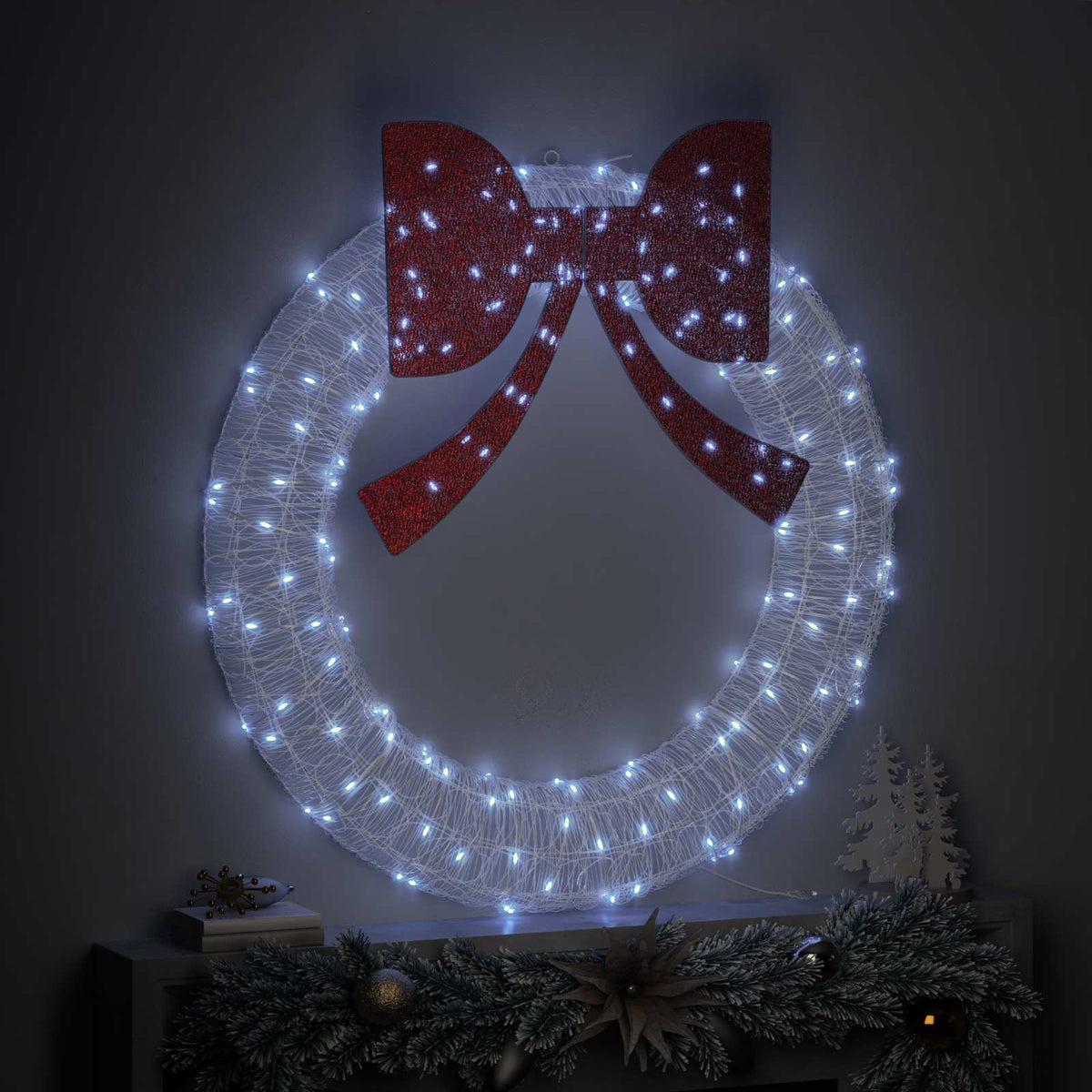 Vidaxl krans 150 led's koudwit 120 cm acryl