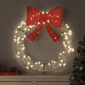 Vidaxl krans met 60 led warmwit 76 x 76 x 8 cm rattan