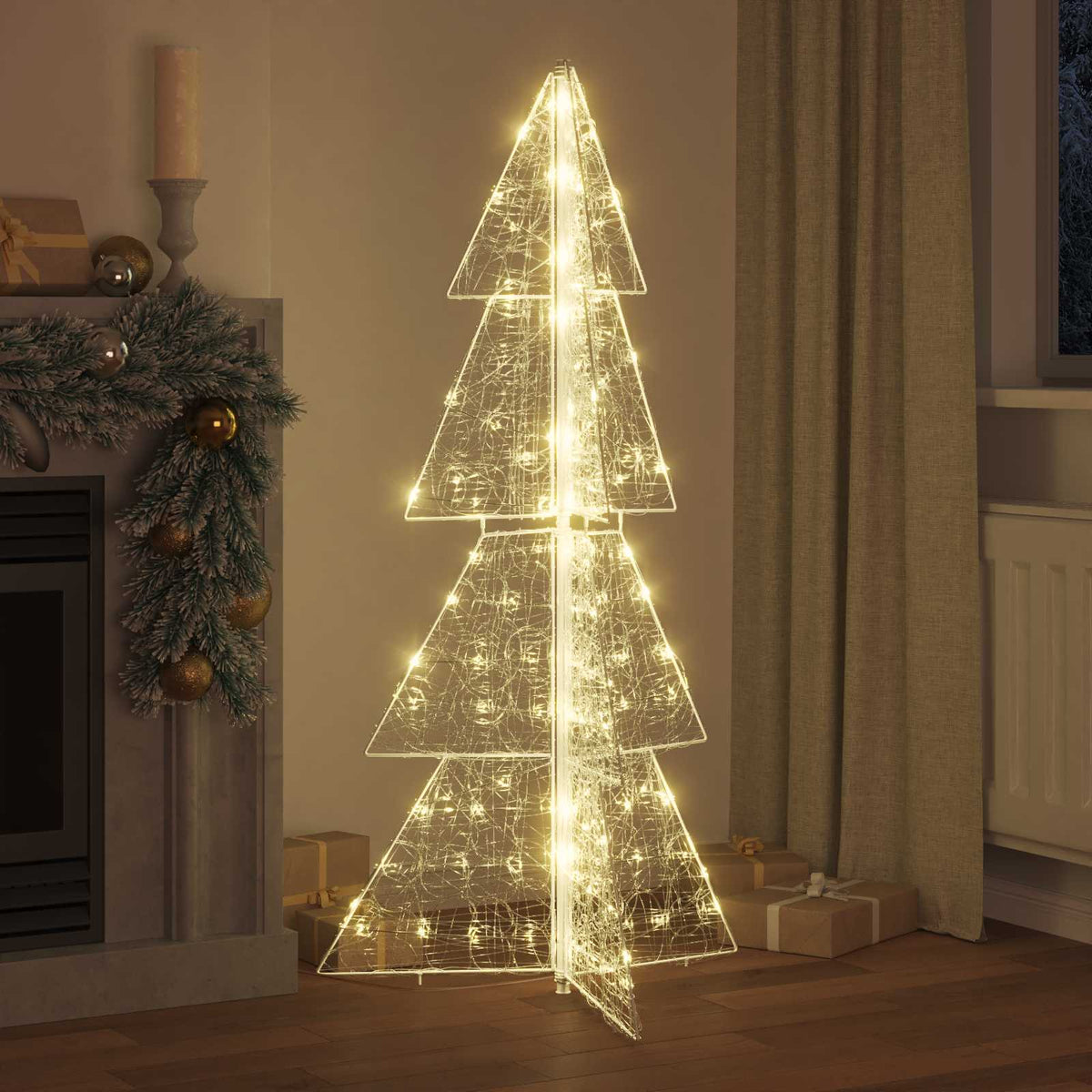 Vidaxl kerstboom warmwit 150 cm acryl 160 led's