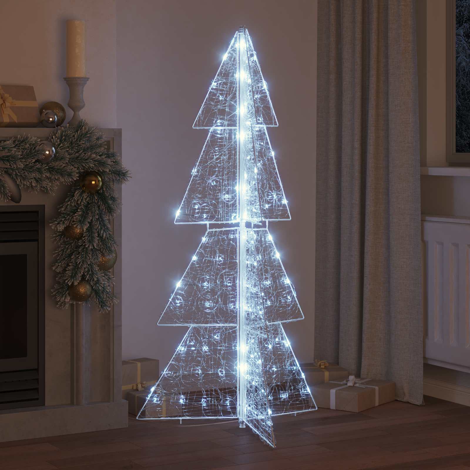 Vidaxl kerstboom met 160 led koud wit 150 cm acryl
