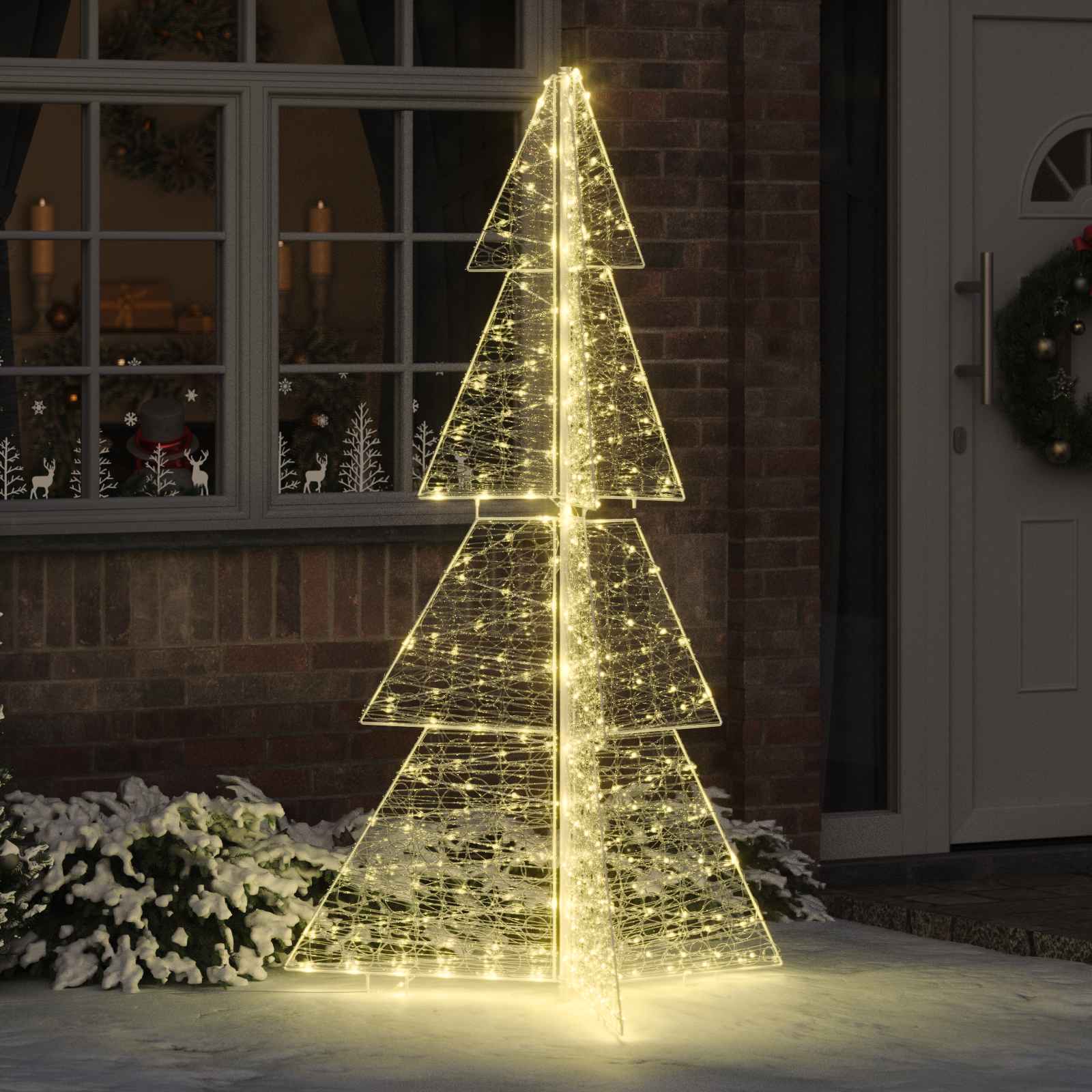 Vidaxl kerstboom met 240 led warmwit 180 cm acryl