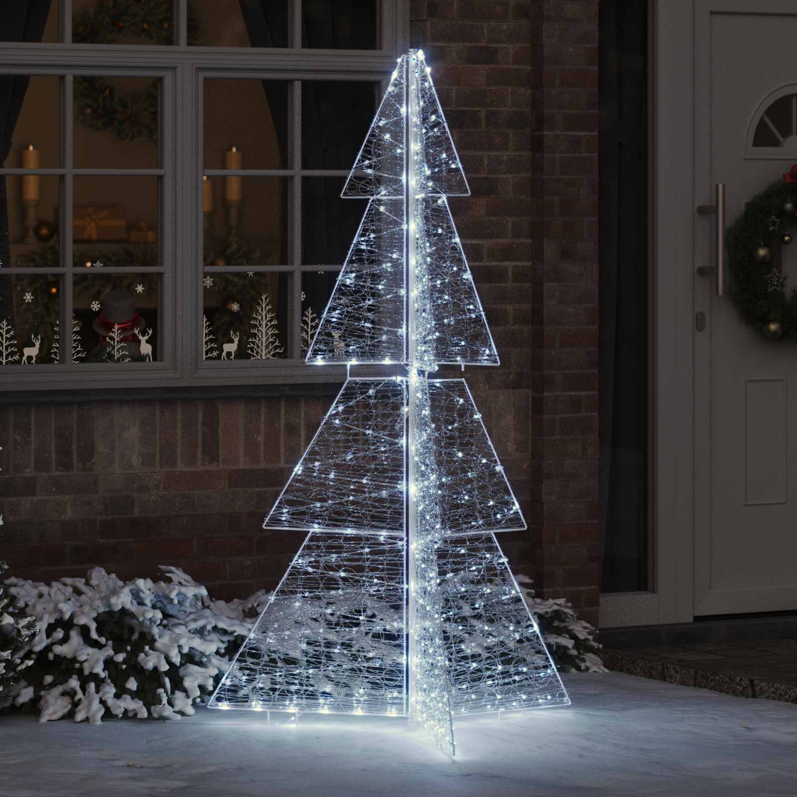 Vidaxl kerstboom met 240 led koud wit 180 cm acryl