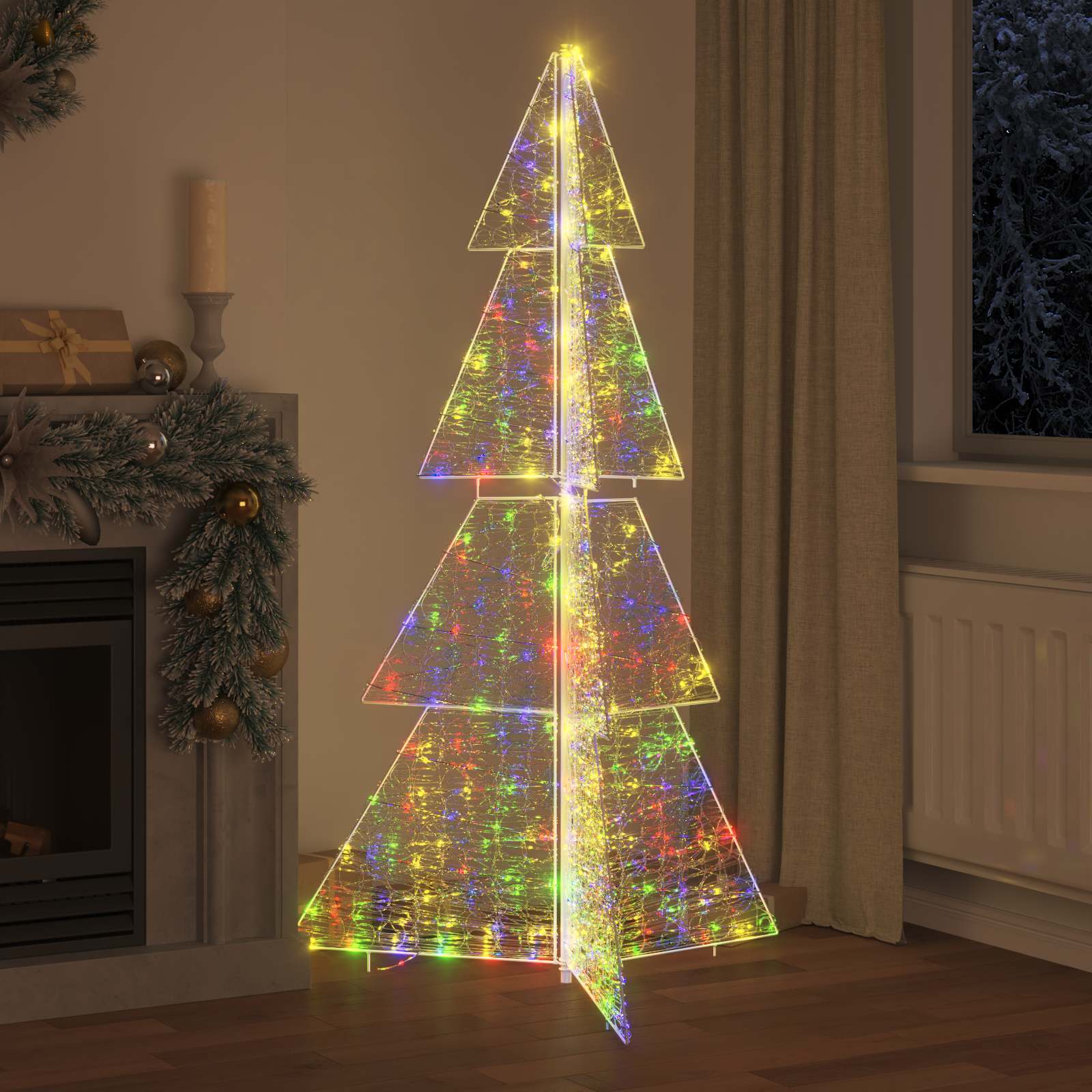 Vidaxl kerstboom met 240 led multikleur 180 cm acryl