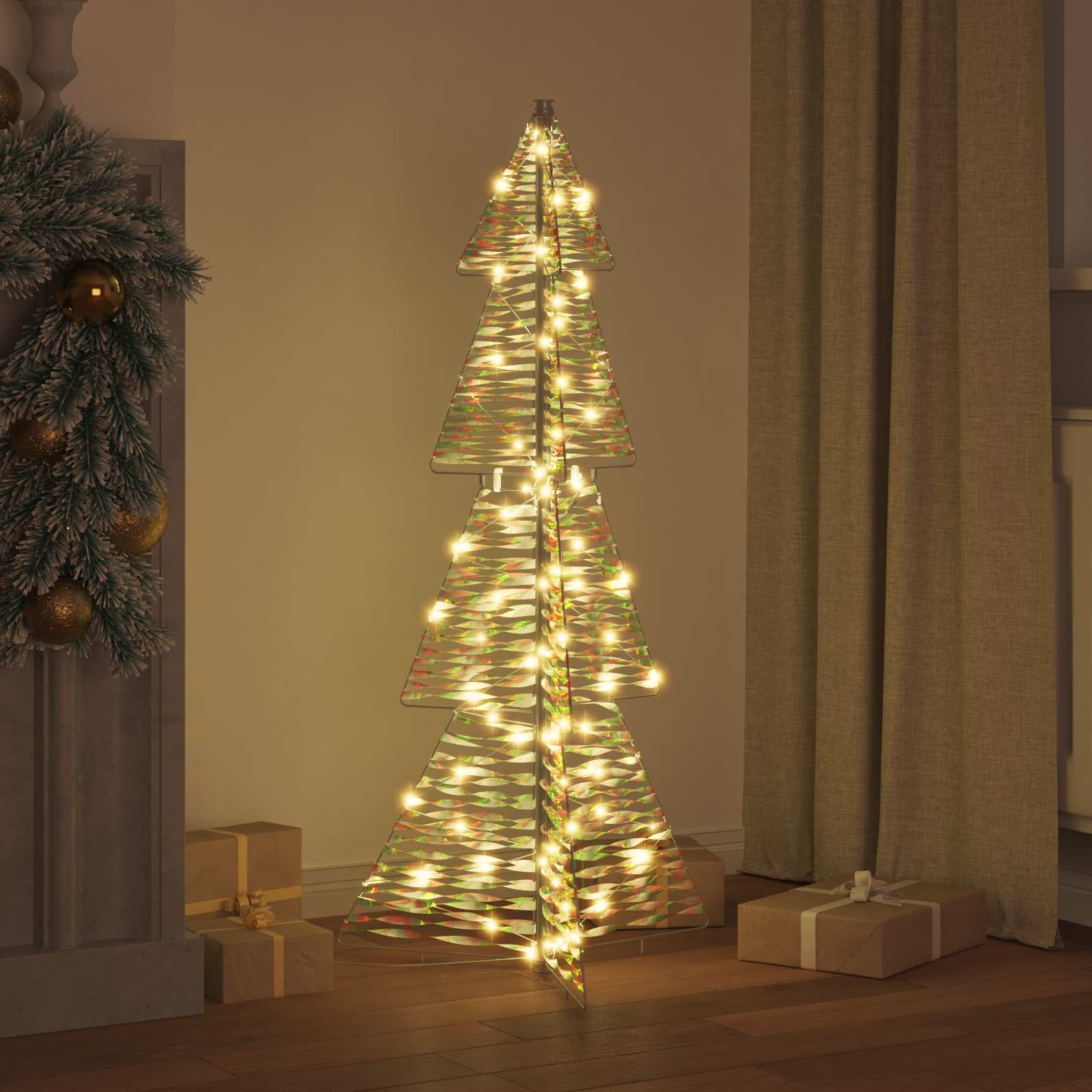 Vidaxl kerstboom met 100 led warmwit 120 cm pet