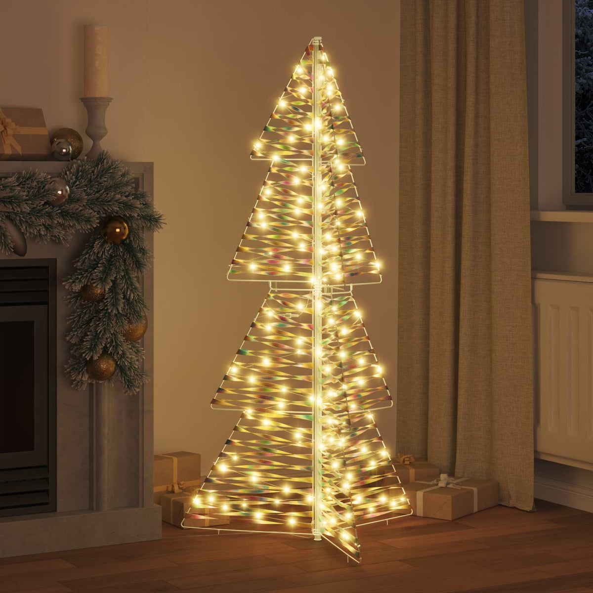 Vidaxl kerstboom 160 led's warmwit 150 cm pet