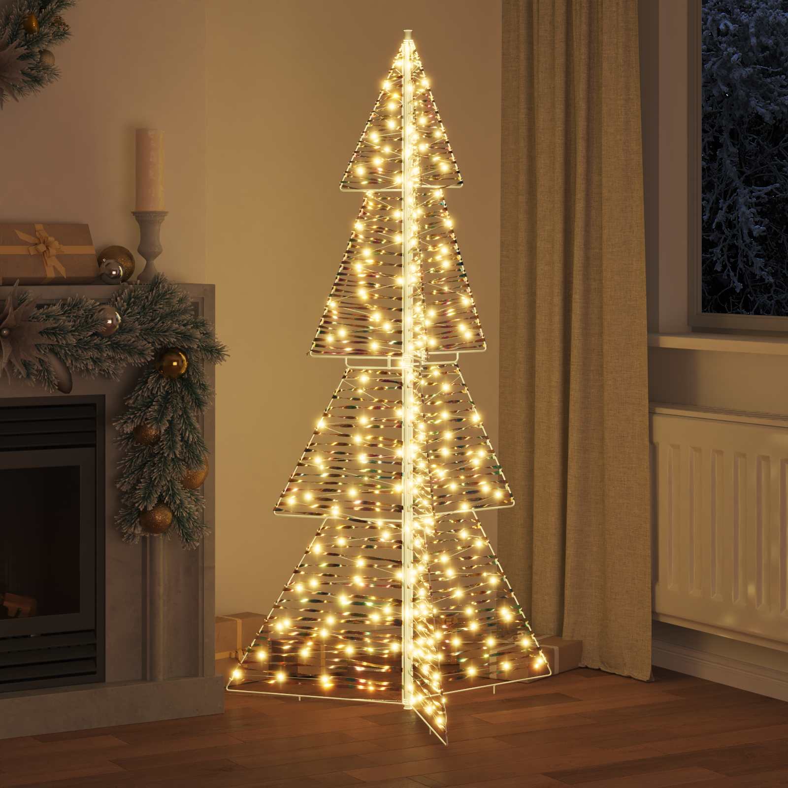 Vidaxl kerstboom met 240 led warmwit 180 cm pet