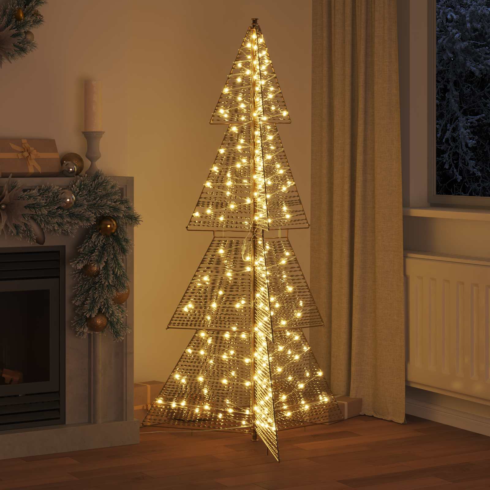 Vidaxl kerstboom met 240 led warmwit 180 cm pet