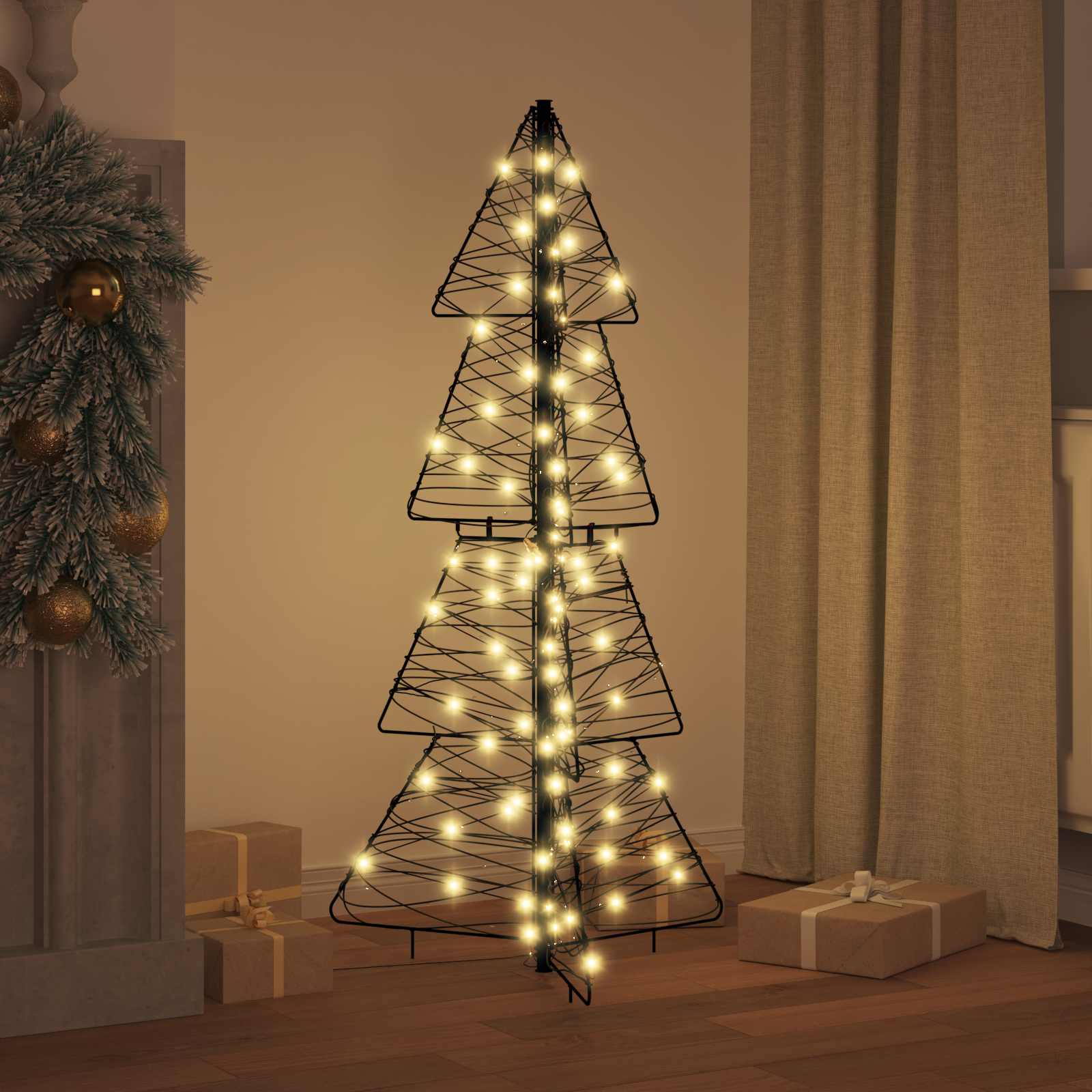 Vidaxl kerstboom met 100 led warmwit 120 cm rattan