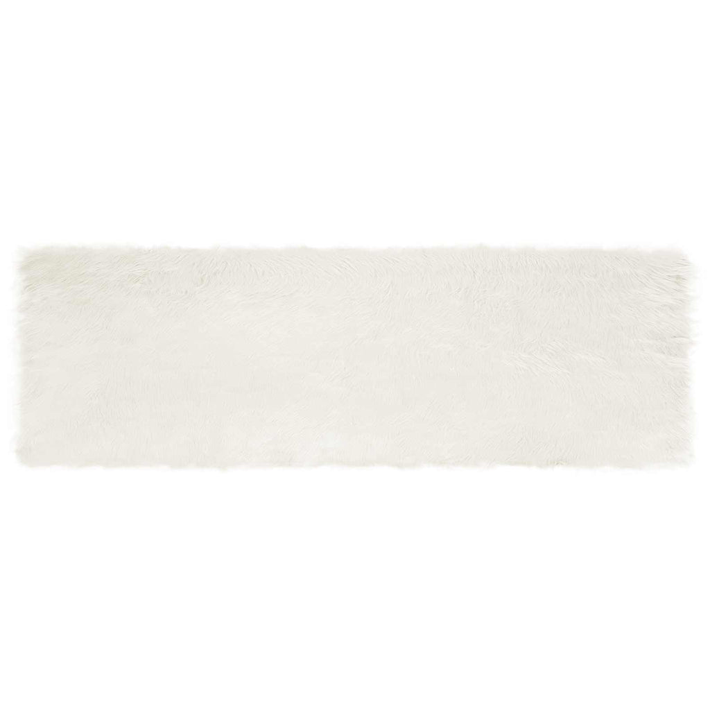 Vidaxl nep schapenvacht tapijt tafalla wit 80 x 250 cm polyester