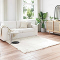 Vidaxl nep schapenvacht tapijt tafalla wit 120 x 120 cm polyester