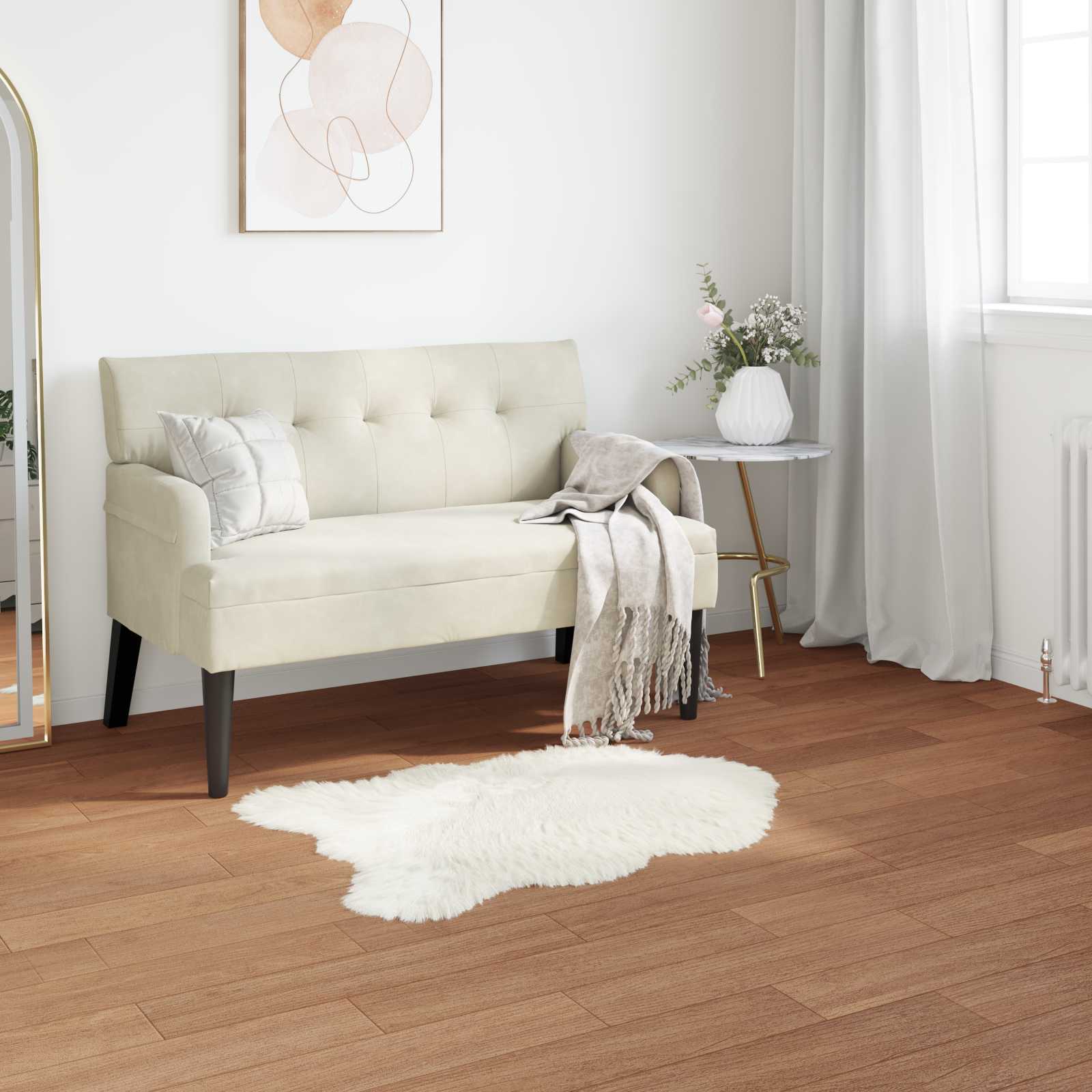 Vidaxl nep schapenvacht tapijt tafalla wit 60 x 90 cm polyester
